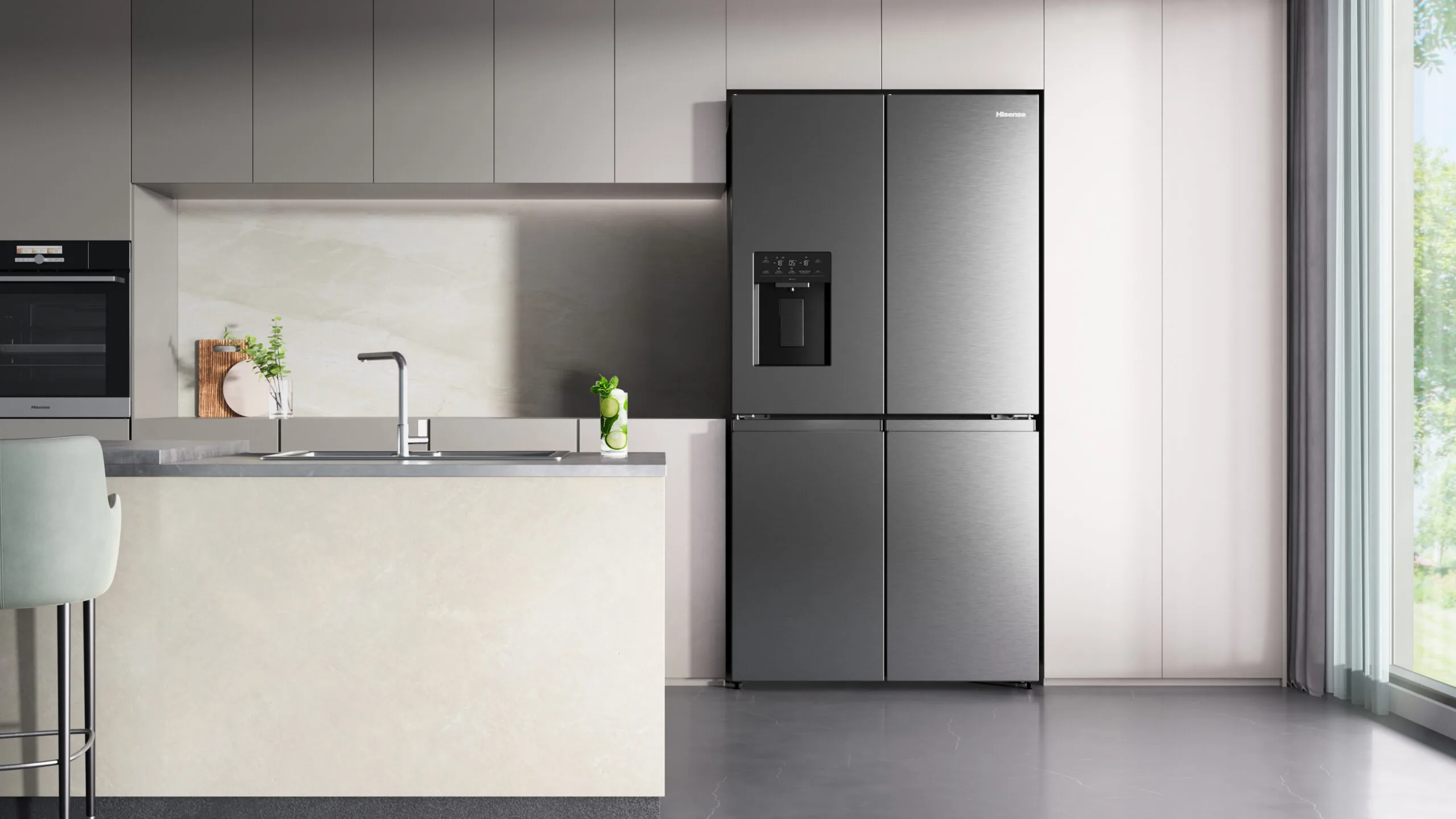 640L PureFlex French Door Dark Stainless Steel | Hisense New Zealand