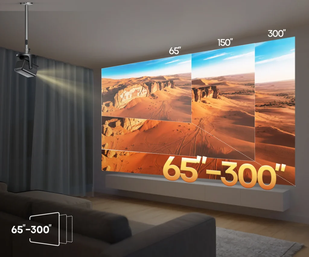 65" 300" super wide projection size